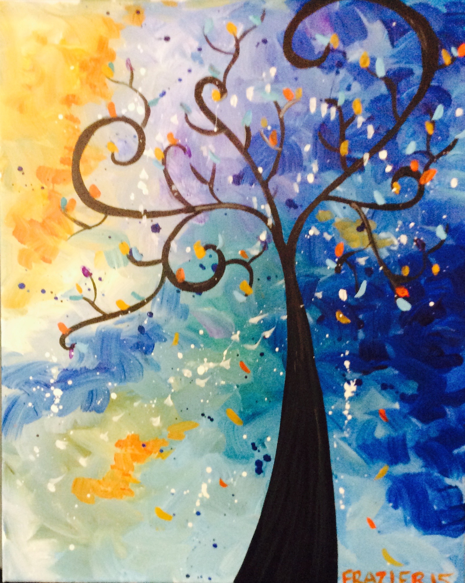 ZOOM Colorful Background and Tree